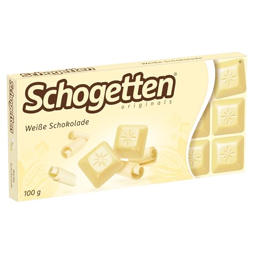 Schogetten Weiße Schokolade 100g Schokoladentafel, praktisch einzeln portioniert. Ein Genuss. Stück für Stück.