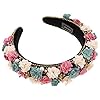 Healifty Brede hoofdbanden Retro Bloem Hoofdband met Diamant Elastische Haarband Haar Hoop Haaraccessoire Voor Vrouwen…