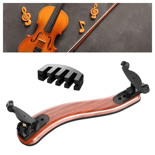 Fansjoy Almohadilla Violín 4/4 & 3/4, [Grano de Madera] Resto de Hombro Violin, Regolabile Costilla Violin Mentoneras para Violín 4/4 3/4 con Sordina de Violín