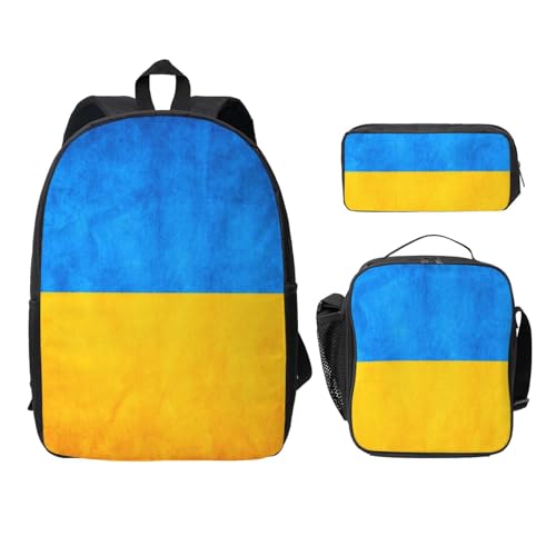 Sac à dos ukrainien noir EdWal ensemble de 3 pièces collège taille unique