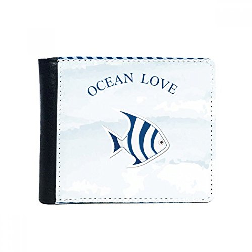 Portefeuille poissons tropicaux bleu en simili cuir avec porte monnaie et fentes de carte cadeau