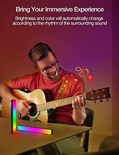 Maticod Smart Rgb Light Bar, Built-In Ic Chip 32-Bit Led Lights For Tv/Pc, Voice Activated Bluetooth App Control Usb Rechargeable Atmosphere Backlight For Gaming Dj Studio Room Decoration 2Pcs #TOP1