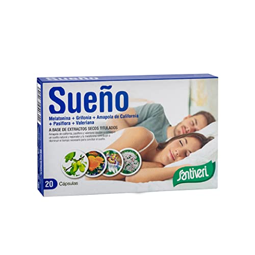 Santiveri – Sueño Cápsulas / 20 Cápsulas Con Melatonina, Grifonia, Amapola De California, Valeriana Y Pasiflora