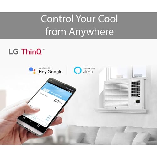 Image of LG LW1223HR 12200 BTU Window Air Conditioner with 570 Square Feet Coverage, Quiet Operation, and LED Display White (Renewed)