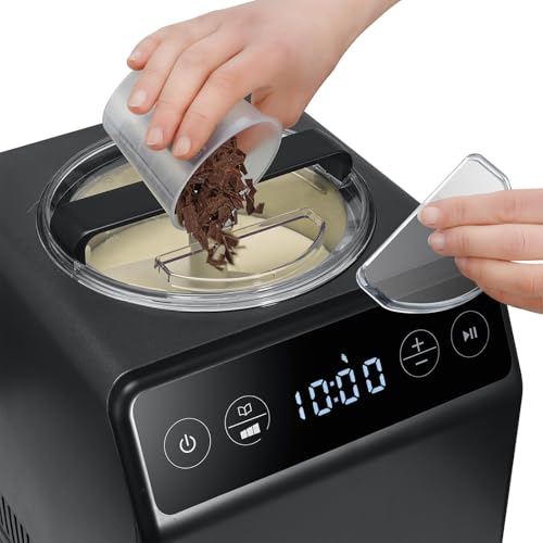 GRAEF Eismaschine IM706 | eisenglimmergrau | Eis und Joghurtmaschine | automatische Kühlfunktion, Rührfunktion | 2 Liter Eiscreme | akustischer Signalton – Bild 3