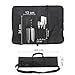 Tosnail Chef Knife Case Roll Bag with 21 Slots & 1 Large Zipper Pocket, Easy Carry Handle and Shoulder Strap - Black