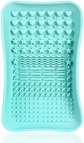 Brush Cleaning Mat,Silicone Makeup Cleaning Brush Scrubber Mat Portable Washing Tool Cosmetic Brush Cleaner for Valentines Day