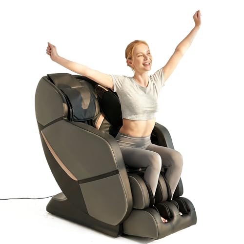 Yitouch Full Body Massage Chair,Dual-core S Track Zero Gravity Massage Recliner Chairs with 24 Rollers, 5 Auto Modes, 16 Airbag, Back Leg Heating, Home or Office Use