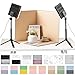 BYSTONE Upgrade Light Box Photography,Portable Photo Studio 16x16 inch Professional Shooting Tent Kit with 288pcs LED Lights 15 HD Backdrops Paper for Food and Small Product Photography Props