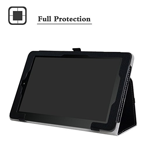 Liushan LS00001-1 Rca 10 Viking/Ii Pro/Cambio W101 V2 Case,Liushan Pu Leather Slim Folding Stand Cover For 10.1 Inch Rca 10 Viking Pro/Viking Ii Pro/Cambio W101 V2 Tablet,Black thumb #1