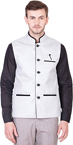Men's Jute Nehru and Modi Jacket Ethnic Style 4 Colors Available Red, Blue Silver, Black Waistcoat for men (men's) man-image-16