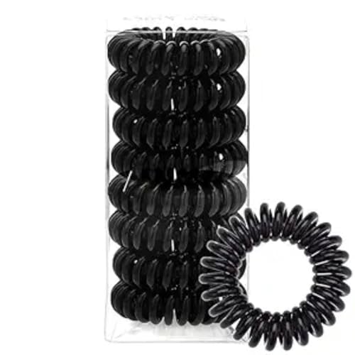 18pcs YZÉ By yizhe soft spiral hairband - stylish scrunchies for women with thick hair, gentle hair tie cutter in black Athletic Spiral Ties | No-Pull Stretch | Gym Girls' Pick (BLACK)