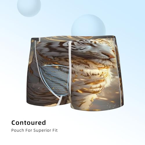 Boys' Cotton Boxer Brief Soft Underwear-Golden White Tiger4