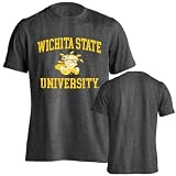 Sport Your Gear Wichita State Shockers Distressed Retro Logo Short Sleeve T-Shirt Charcoal Heather 2X-Large