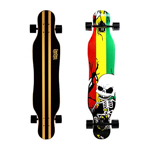 DINBIN 41 Inch Drop Through 8 Ply Maple Complete Longboards Skateboard,Cruising,Freeride Slide,Freestyle and Downhill Freestyle Cruiser for Teens or Adults