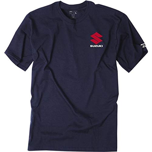 Factory Effex Unisex-Adult Suzuki Shutter T-Shirt (Navy, Large), 1 Pack