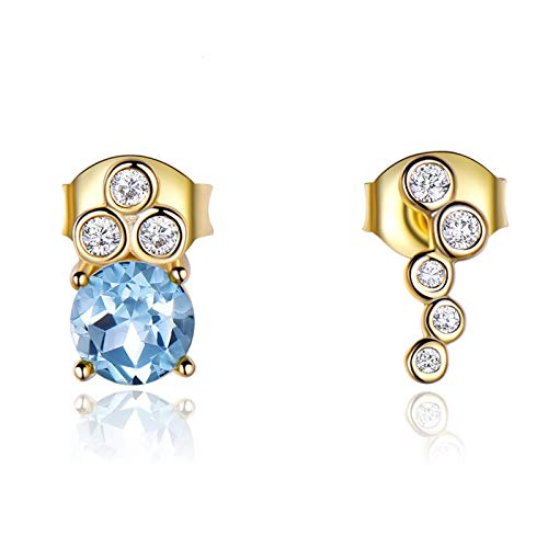 Pendants d'oreilles en argent 925 de mariée avec topaze haut de gamme
