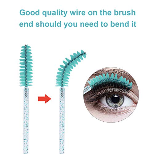 Image of CHEFBEE 100PCS Disposable Eyelash Spoolies Brush with Container, Blue