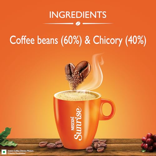 Image of Sunrise Instant Coffee Powder|Strong Taste For The Perfect Start To Your Day|Coffee Chicory-Mix|200g, Stabilo Pack (Pack of 2), Packet