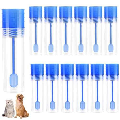 12 Stück Stuhlprobenröhrchen, 15ml Kotprobenröhrchen Hund und Katze,Stuhlröhrchen mit Löffel, Untersuchungsröhrchen für Haustiere zum Testen