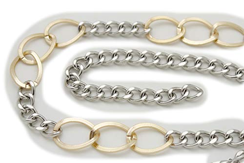 TFJ Women Fashion Silver Metal Chain Gold Links Belt Waist Hip Plus Size XL XXL2