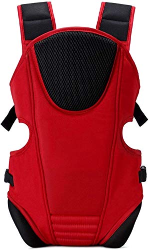 Image of Ineffable Baby Carrier Bag in 3-in-1 Ergonomic Adjustable Sling Kangaroo Design with Carrying Basket for Front & Back Use for Infant Child and Mother Travel - 0 to 2 Year (Red Black)