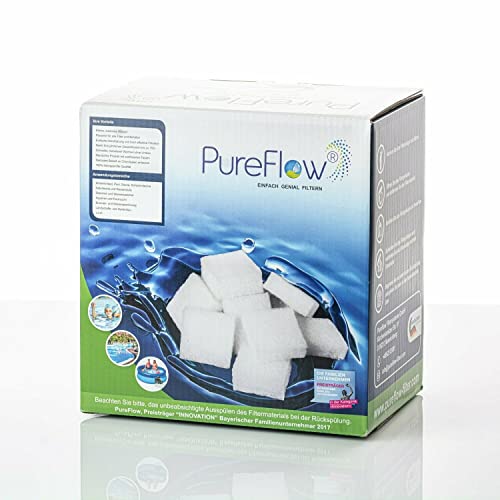 PureFlow 111| Filtercubes für Pool - Ersatz für 50kg Sand Hochwirksamer Premium Poolfilter, Filtermaterial, Ersatz für Sandfilter und Glasfilter - für Pool, Whirpool, High-Tech Poolfilter Cover