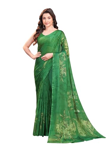 Image of Garden Vareli Floral Print Chiffon Saree