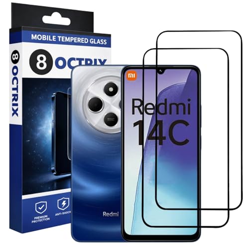 Image of Military-Grade Tempered Glass Screen Protector Compatible for Redmi 14C / Redmi A4 / Poco C75 with Edge to Edge Coverage - Case Friendly, Anti-Scratch & Bubble-Free Installation Kit (Pack Of 2)