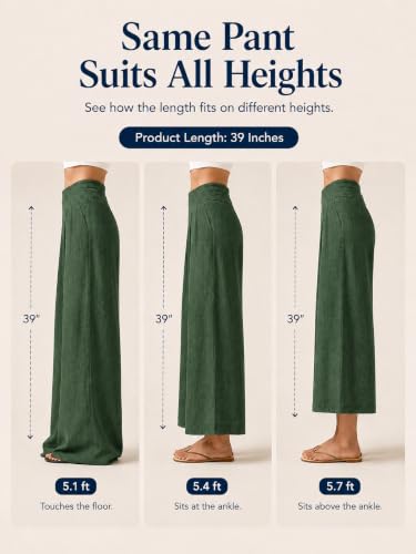 Image of Womanista Women's Relaxed Fit Pure Cotton Linen Flared Palazzo Pants for Woman | Wide Leg Casual Trouser with Pockets | Plazo pants for Women | High Waist Office & Travel Wear (Available in plus size)