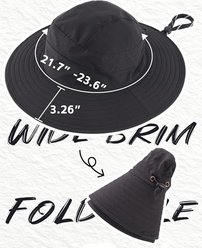 Image of Connectyle UPF 50+ Wide Brim Sun Hat for Men Women UV Protection Bucket Hats Outdoor Breathable Safari Hat for Fishing Hiking