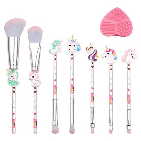 Makeup Brushes Set chirstmas gifts for girl friend 8 pcs Make up Cosmetic Synthetic Bristles Brushes, Rainbow Foundation Eyeshadow Eyeliner Makeup Brushes Set Cover