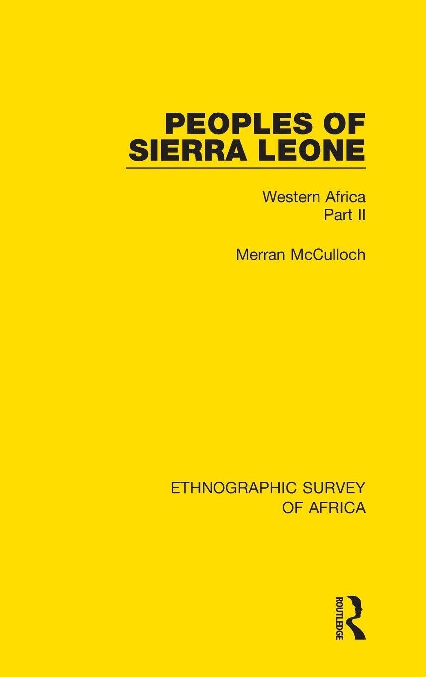 Buy Peoples of Sierra Leone: Western Africa (32) (Ethnographic Survey of Africa) — BookShops.in