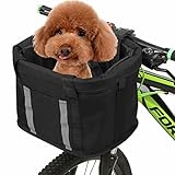 [Tamaño del producto]: 33 * 28 * 24 cm / 13,0 * 11,0 * 9,4 pulgadas, mascotas fáciles de transportar para andar en bicicleta, carga máxima de hasta 10 kg (22 lb). Tiras reflectantes en la parte delantera para mayor visibilidad y seguridad por la noche.
