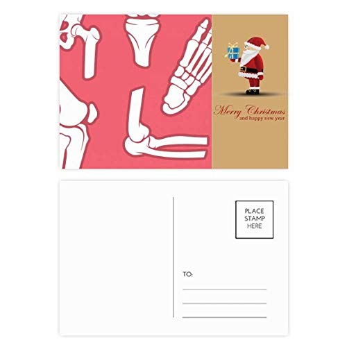 Cartes postales squelette rouge dessin animé cadeau Noël lot de 20