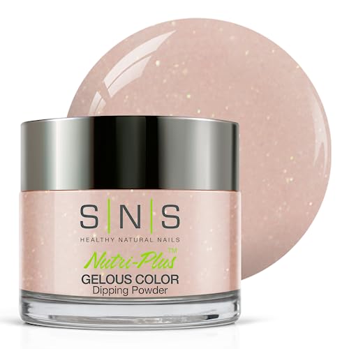 SNS Nail Dip Powder, Gelous Color Dipping Powder - Flirty Baby (Natural, Nudes, Brown/Beige, Taupe, Shimmer) - Long-Lasting Dip Nail Color Lasts 14 Days - Low-Odor & No UV Lamp Required - 1oz