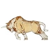 HOZUSO Acrylic Wall Street Bull Statue FengShui Bull Figurine Acrylic Lucky Stock Market Sculpture H