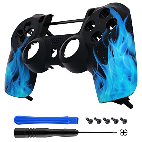 Extremerate Blue Flame Patterned Custom Faceplate Cover, Replacement Front Housing Shell Case Compatible With Ps4 Slim Pro Controller Jdm-040/050/055 - Controller Not Included #TOP11