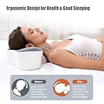 Bespilow Travel Pillow for Sleeping,Cervical Neck Support Pillow for Neck Pain Relief,Lightweight Ergonomic Memory Foam Camping Pillow,Portable Contour Pillows w/Travel Storage Bag,Cooling Cover - Image 3