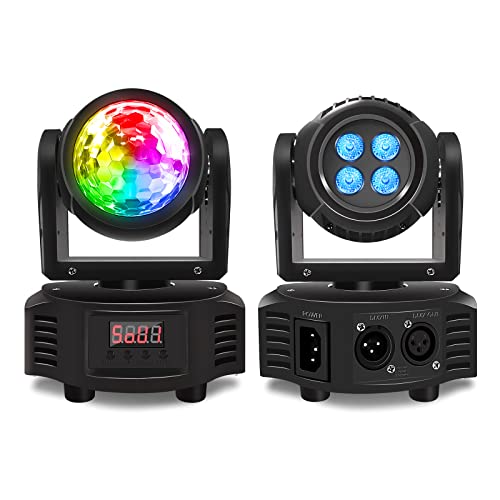 Telbum Dj Lights Moving Head Lights Sound Activated 30W Double Sided Mini Moving Head Stage Light By & Dmx-512, Perfect For Wedding Church Show Party Disco Lighting, 13/18 Ch - 1 Piece #TOP3
