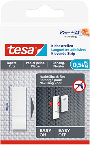 Tesa Adhesive Strips For Wallpaper & Plaster 0.5Kg