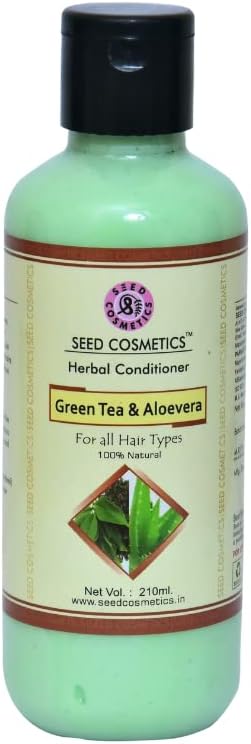 Herbigiri Herbal Green Tea with Aloevera Hair Conditioner for Dry & Frizzy Hair, 210ml | For Extra Conditioning for Hair | Suitable for All Hair Types | Pack of 1 (210ml)