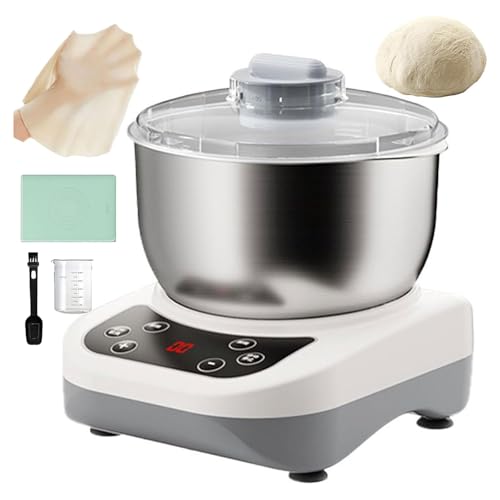 Mélangeur de pâte, machine à pétrir automatique 7L/9L avec fonction de fermentation, machine à pâte électrique 250 W, machine à pétrir automatique de grande capacité, batteur sur socle(5L)