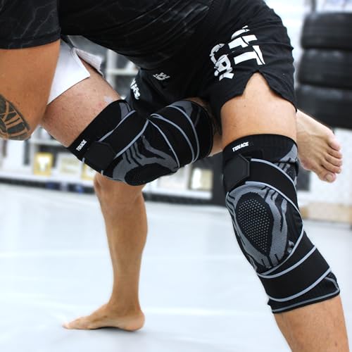 image for Tenace BJJ Knee Brace Grappling - Compression Knee Pad for Jiu Jitsu, 