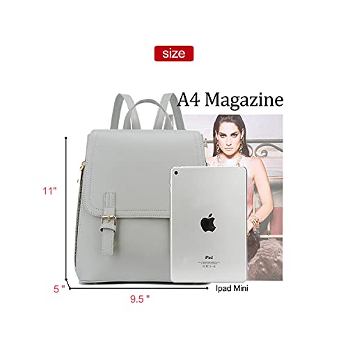 Kkxiu Stylish Small Backpack Bag For Women Synthetic Leather Mini Bookbag Purse With Multiple Pockets (A-Grey) #TOP5