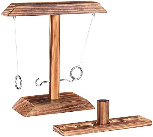 The Birch Supply Hook and Ring Toss Game for Adults & Kids | Built to Last Hook and Ring Game for Party & Bar Games, Yard Games, Indoor Games & Outdoor Games | Wooden Ring Hook Tossing Game