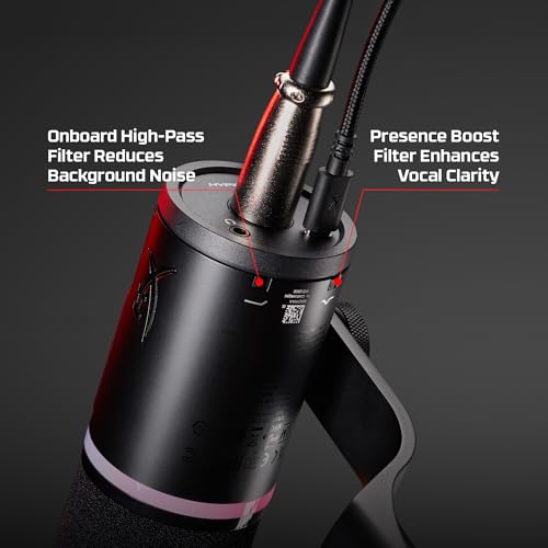 HyperX FlipCast Streaming XLR/USB Dynamic Microphone for PC, MacOS, PlayStation, Nintendo Switch, Broadcast Quality, USB, XLR, Universal Mount, Black by HyperX - Image 7