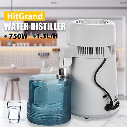 Hitgrand 1.1 Gallon Water Distiller Machine, 750W Home Countertop 4L Distilling Pure Water Machine, 110V Water Purifier Water Distillation Kit to Make Clean Water for Home