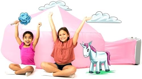 Air Fort Build A Fort in 30 Seconds, Inflatable for Kids, Pink/White