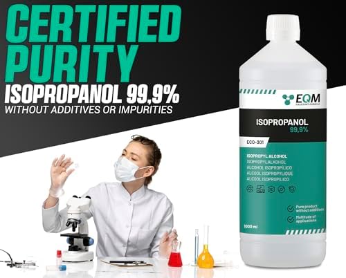 EQM - ECO-301 - Isopropyl Alcohol 99.9% Pure - Cleaning Isopropanol 1L | Fast Evaporation - Residue-Free - Electronics, Lenses, Screens, Household Cleaning & 3D Printing - View 7